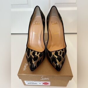 Christian Louboutin Corneille 100 Lurex Feline, NWT, size 40